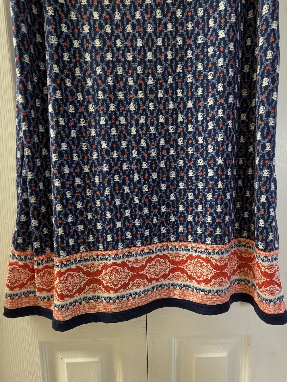 Max Studio White, Red & Blue Sleeveless Printed Shift Dress L - Picture 5 of 8